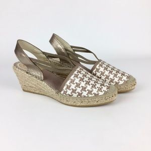 Vidorreta Womens Taupe Woven Wedge Espadrille Sandals Spain size EU 41 US 11